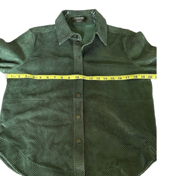 Scotch & Soda Women’s Smart Tarte Reptile print Green Goat Suede jacket Small - Picture 7 of 15